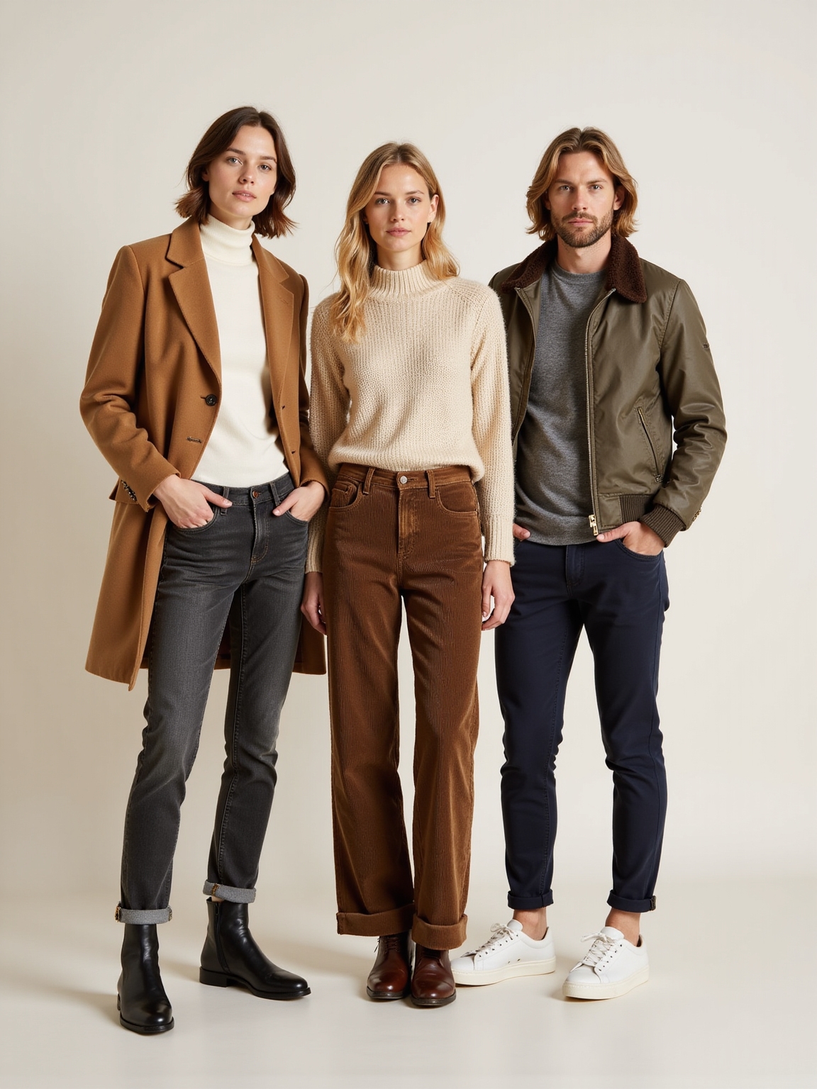 thermal lined denim heavy weave trousers