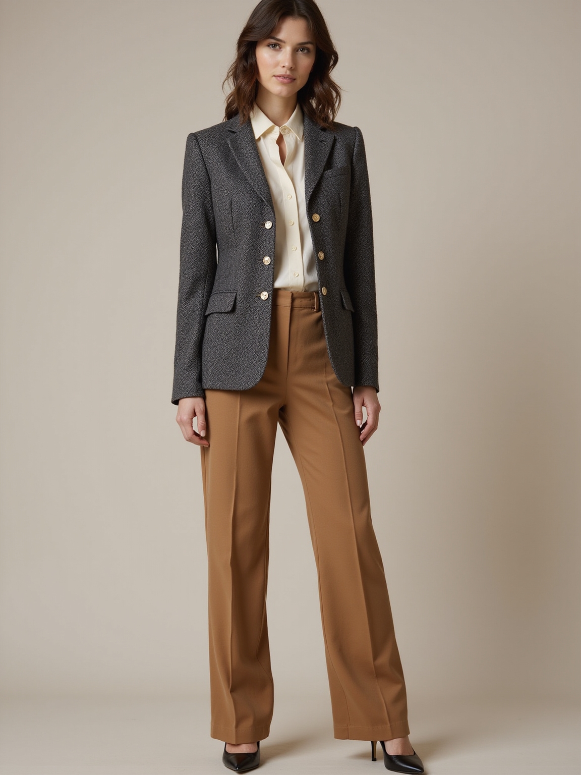 timeless neutral fabric focused blazer