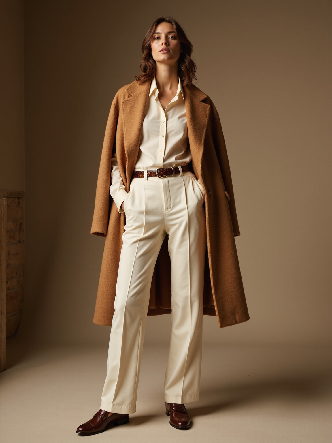timeless neutral layered travel wardrobe