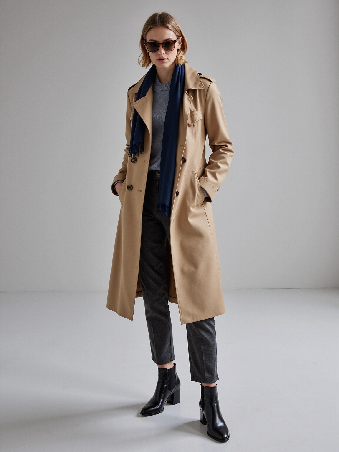 trench centered muted polished layering