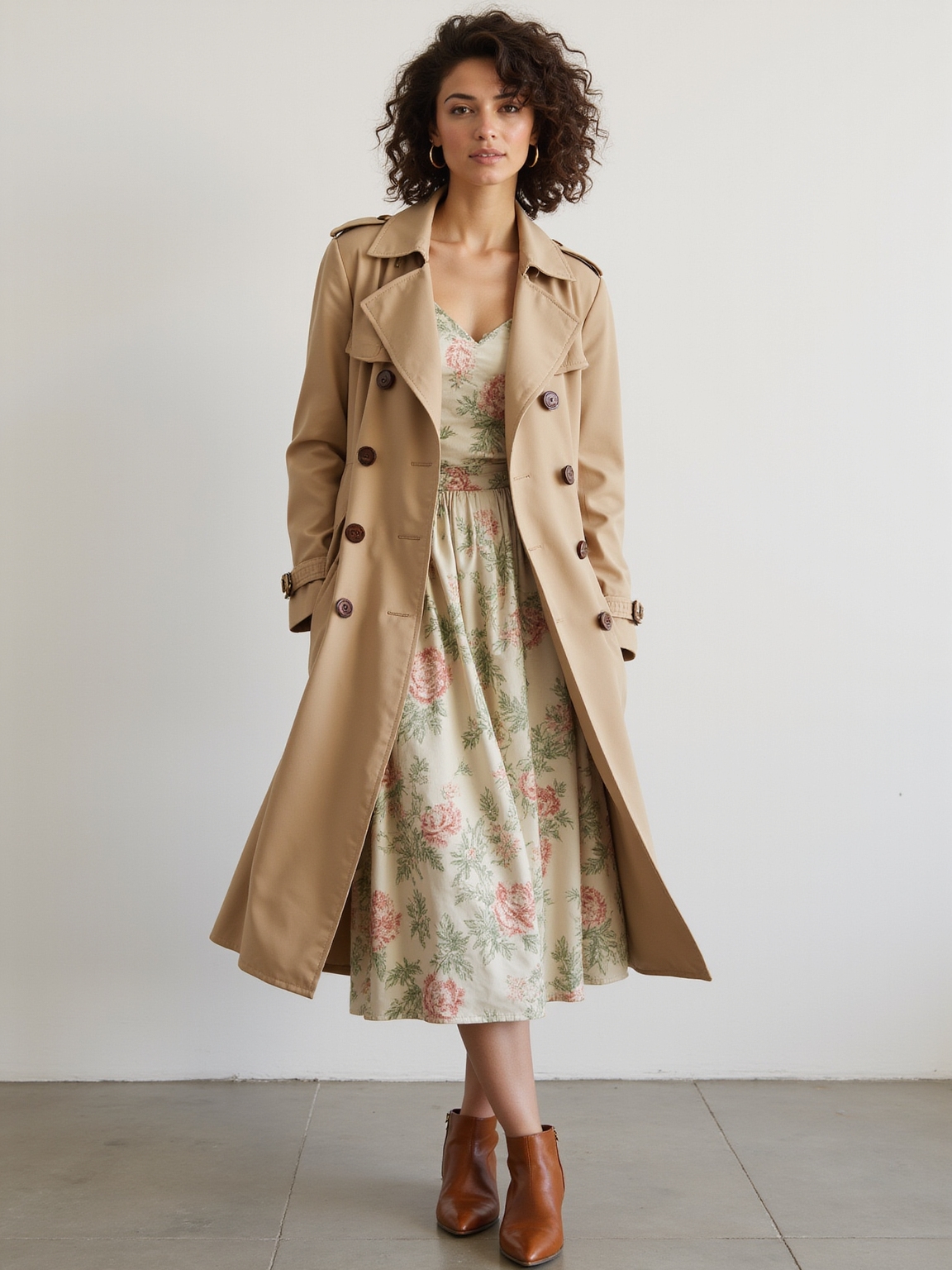 trench complements dress proportions