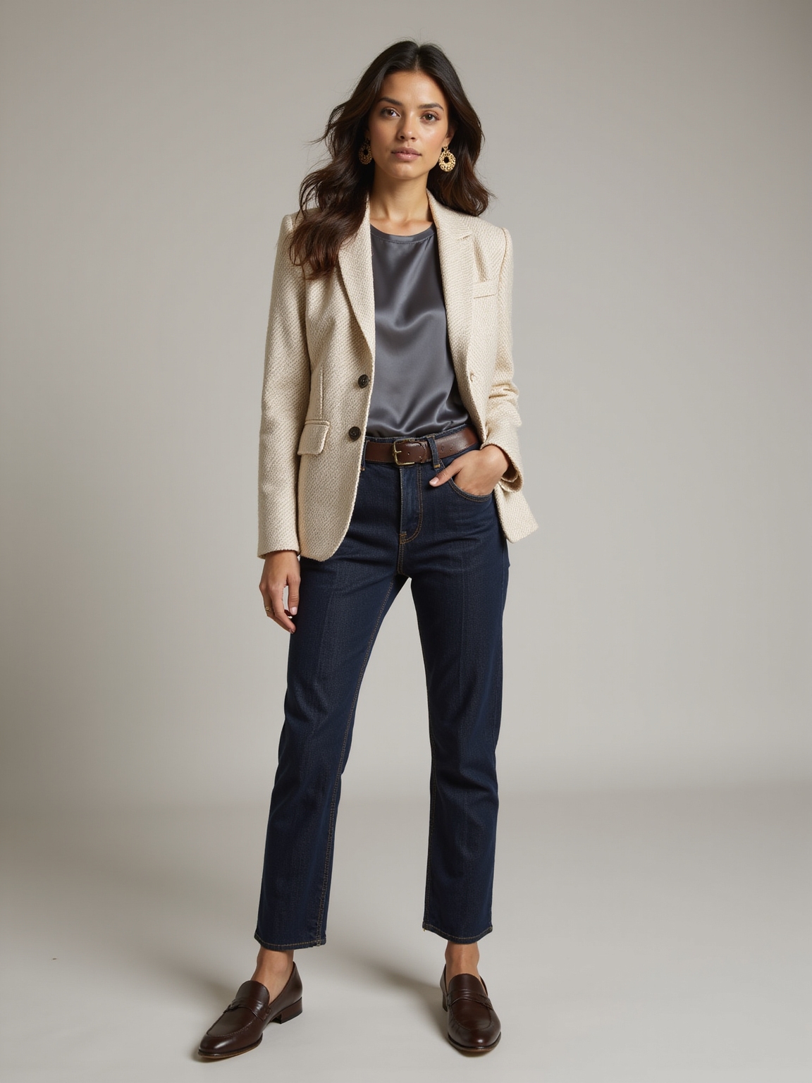 trim textured neutral layering pieces
