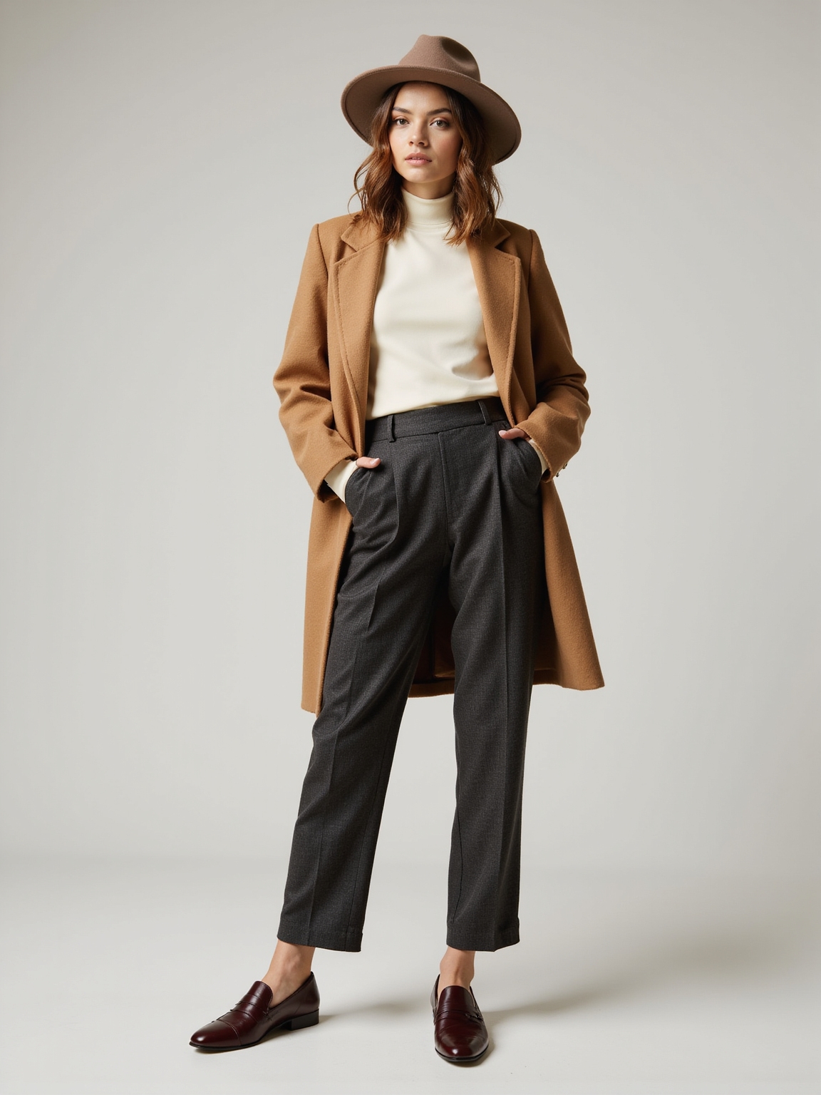 understated winter neutrals with accents