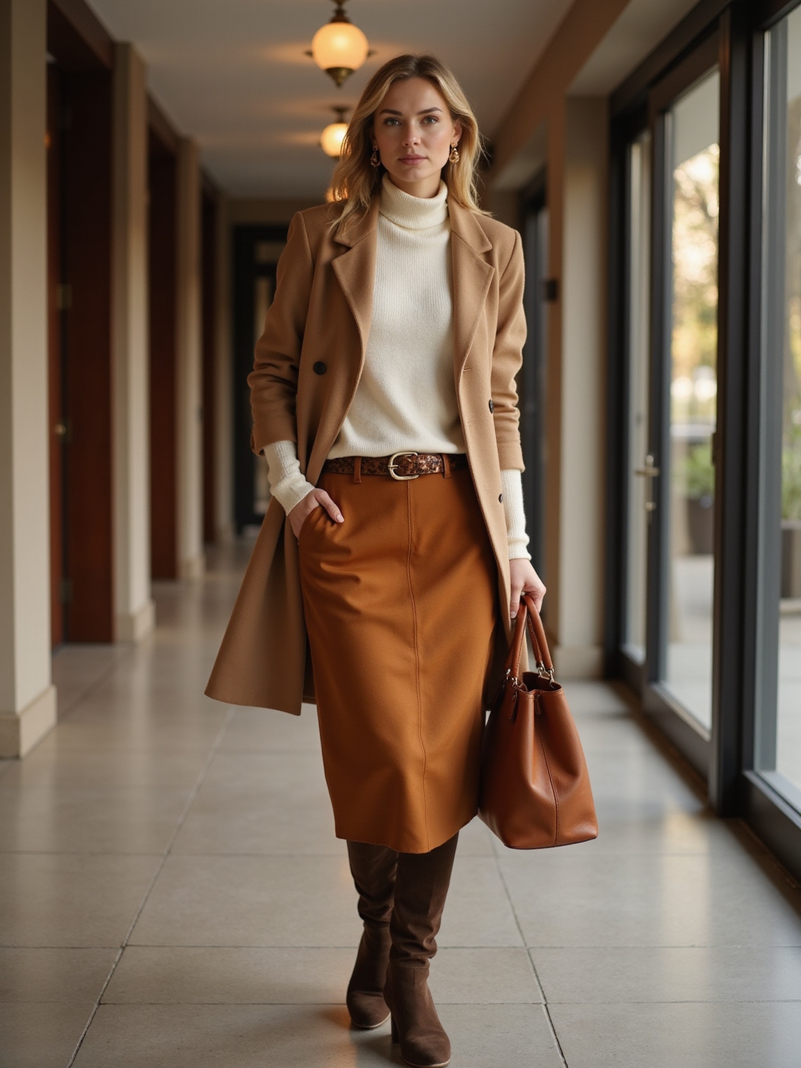 warm layered office autumn attire