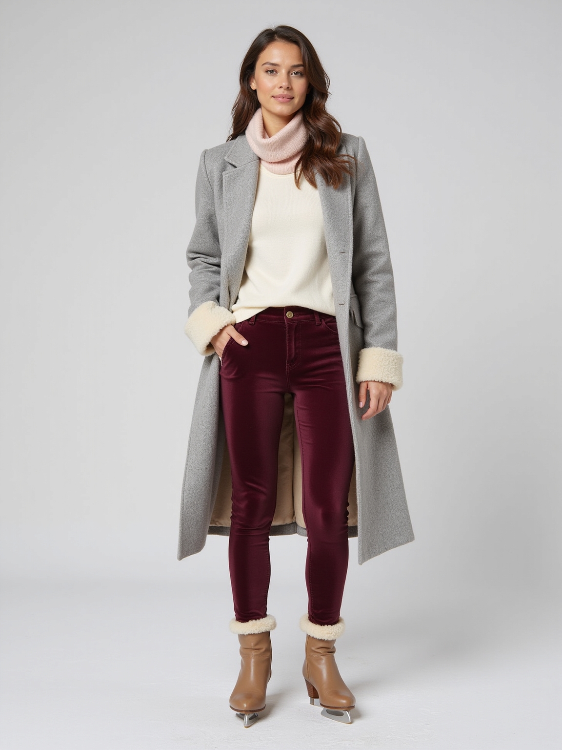 warm stretchy luxe layered fabrics