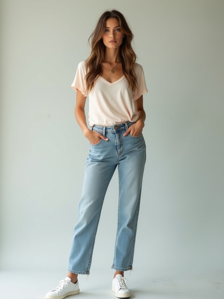 airy tees and sneakers
