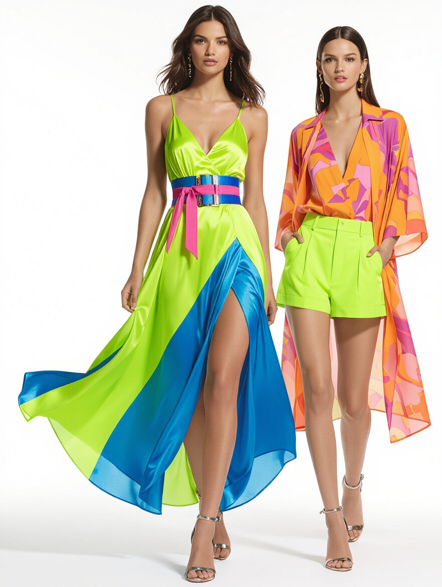 bold neon sunset hues
