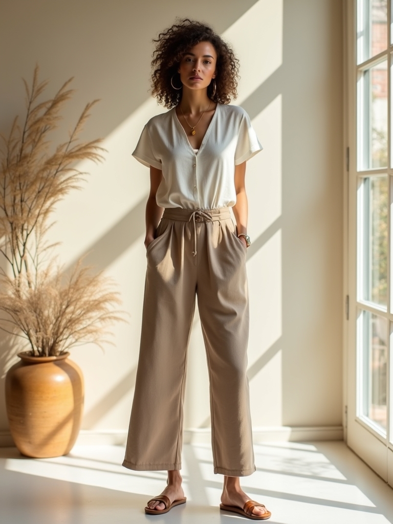 breathable linen cotton jumpsuits