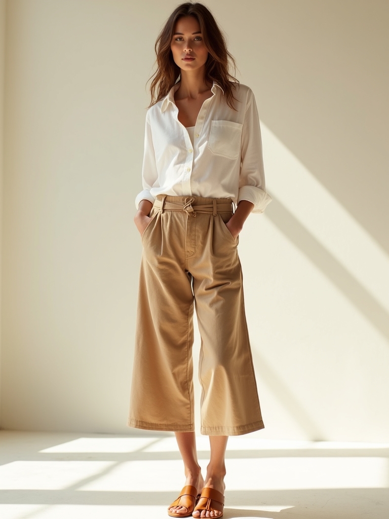 breathable tailored crop pants