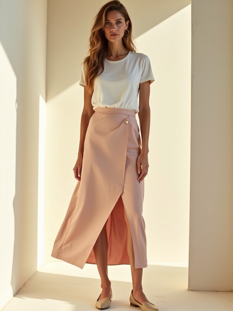 breezy midi skirt styling