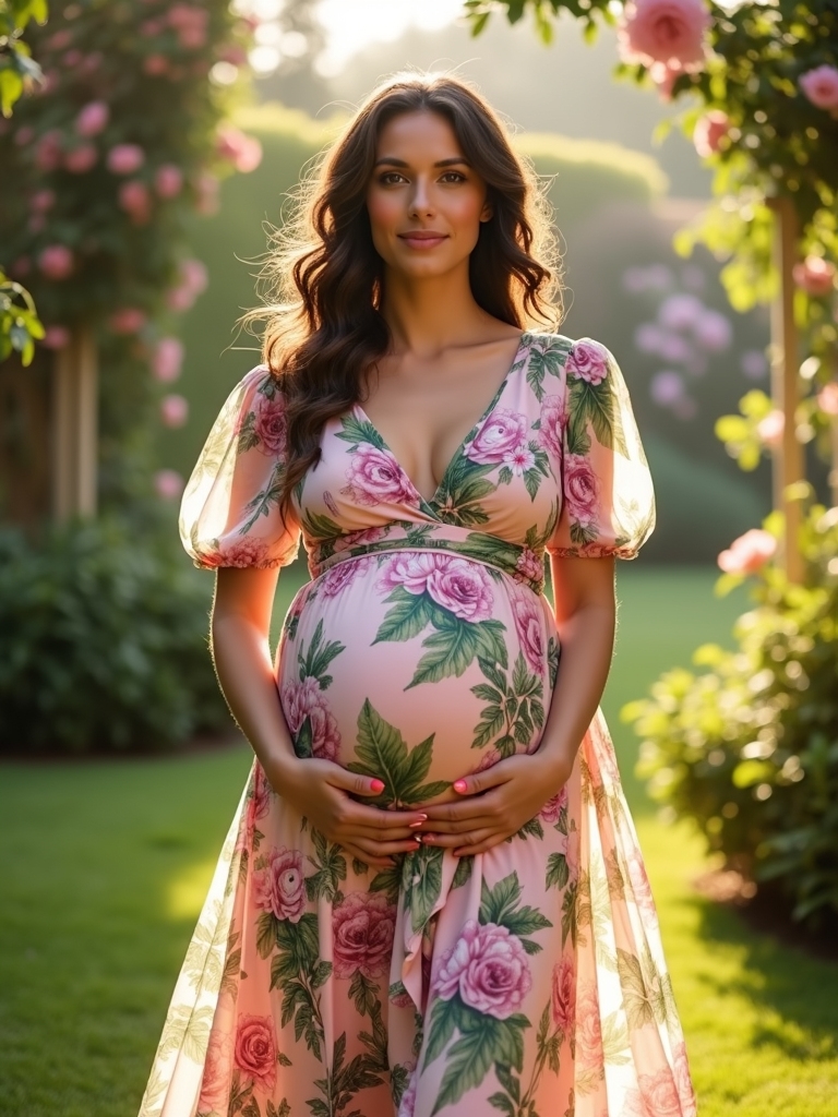 cheerful floral maternity outfits