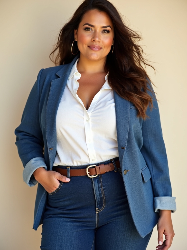 chic breathable plus size denim
