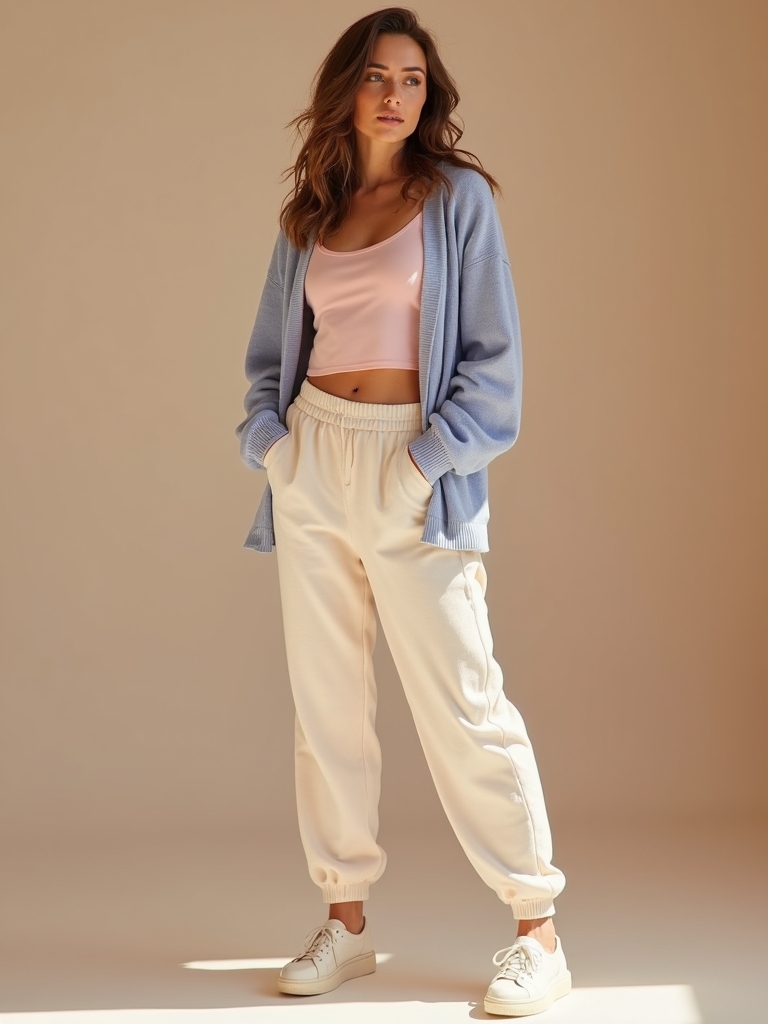 chic joggers with tailored pieces