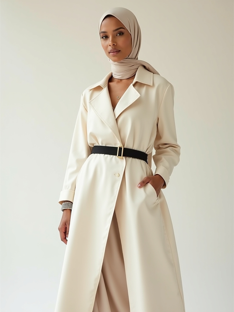 chic monochrome hijab styling