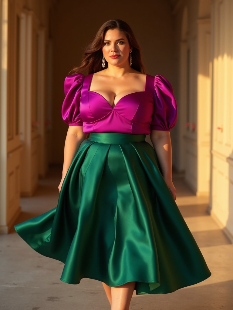 colorful flowy skirt outfits