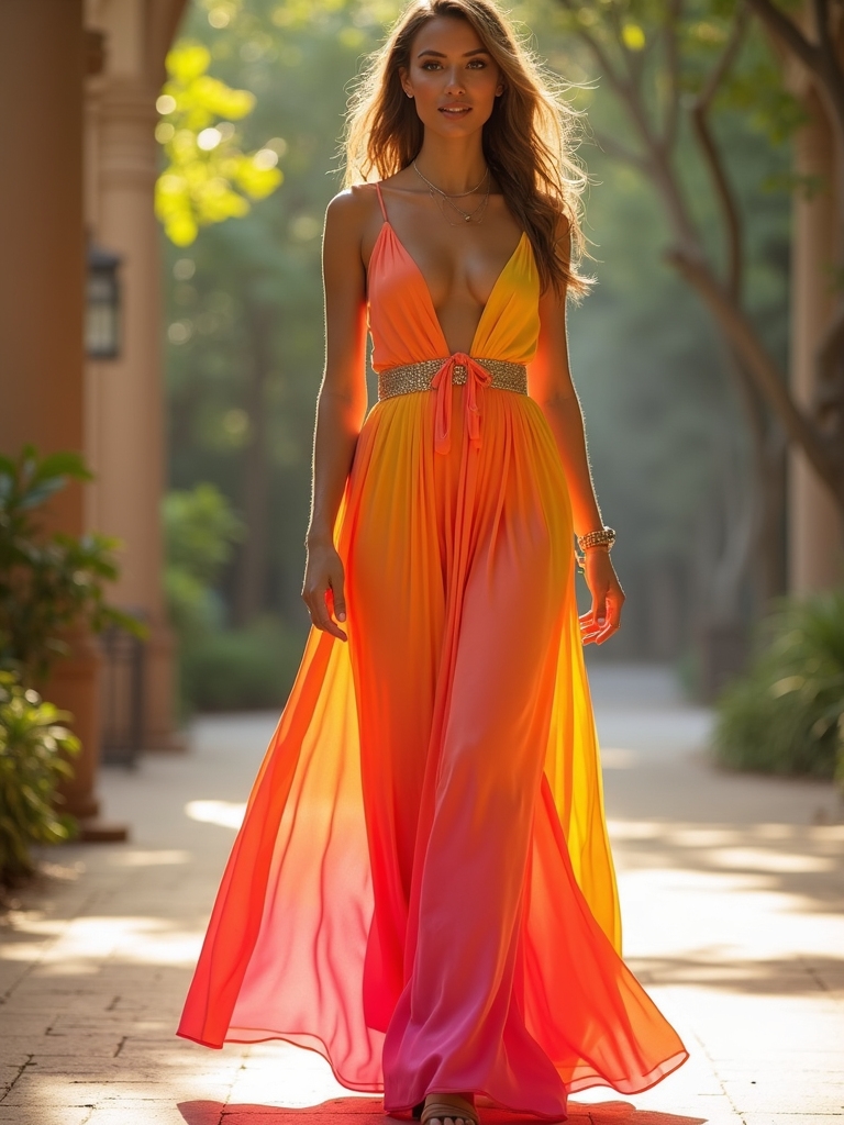colorful maxi dresses photography