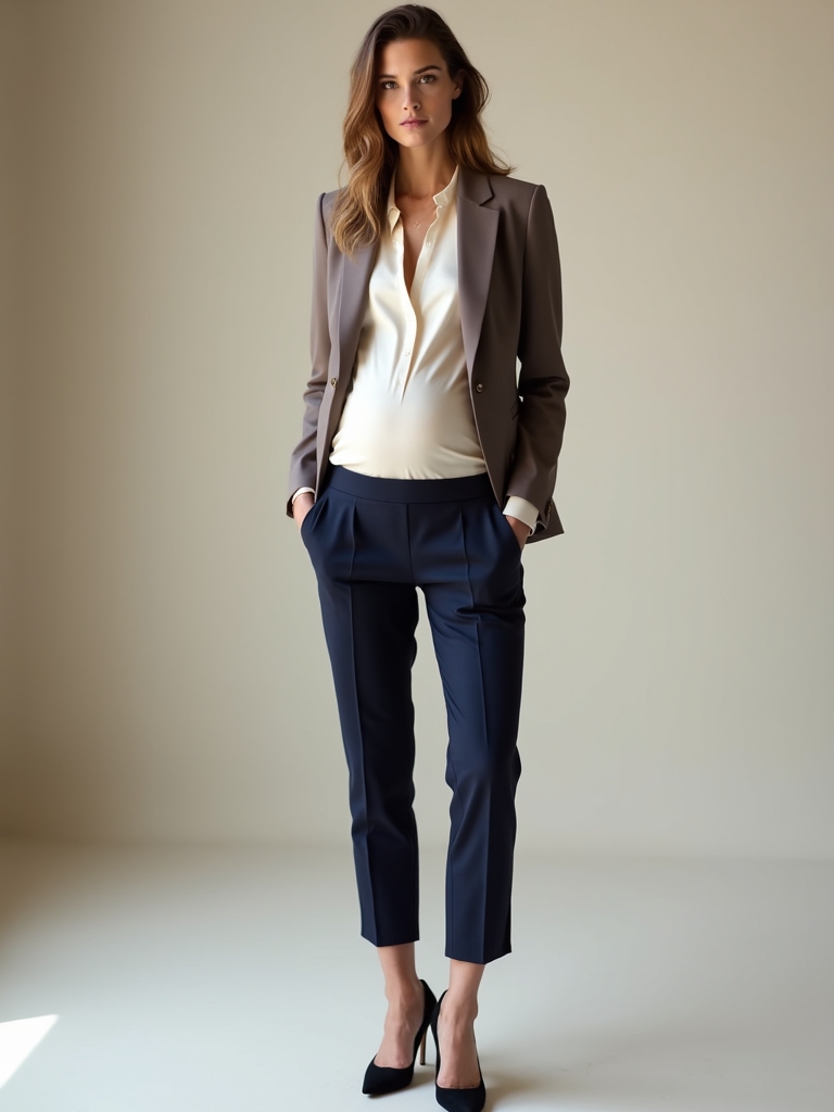 comfortable tailored maternity trousers