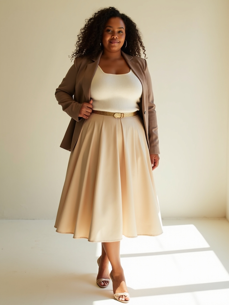 curvy elegance with midi skirts