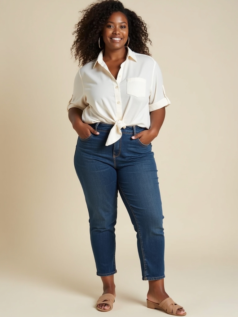 denim and breezy tops