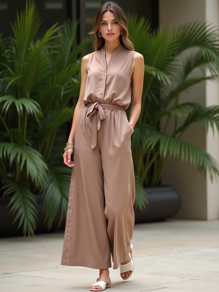 effortless office chic jumpsuit