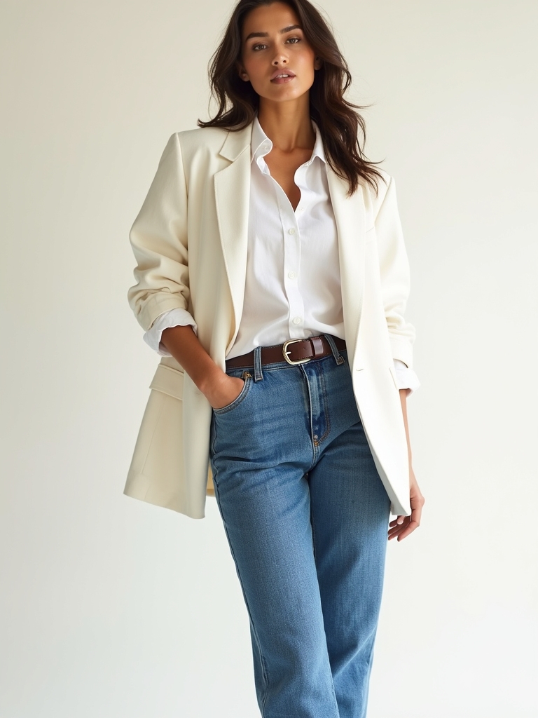 effortless white denim style