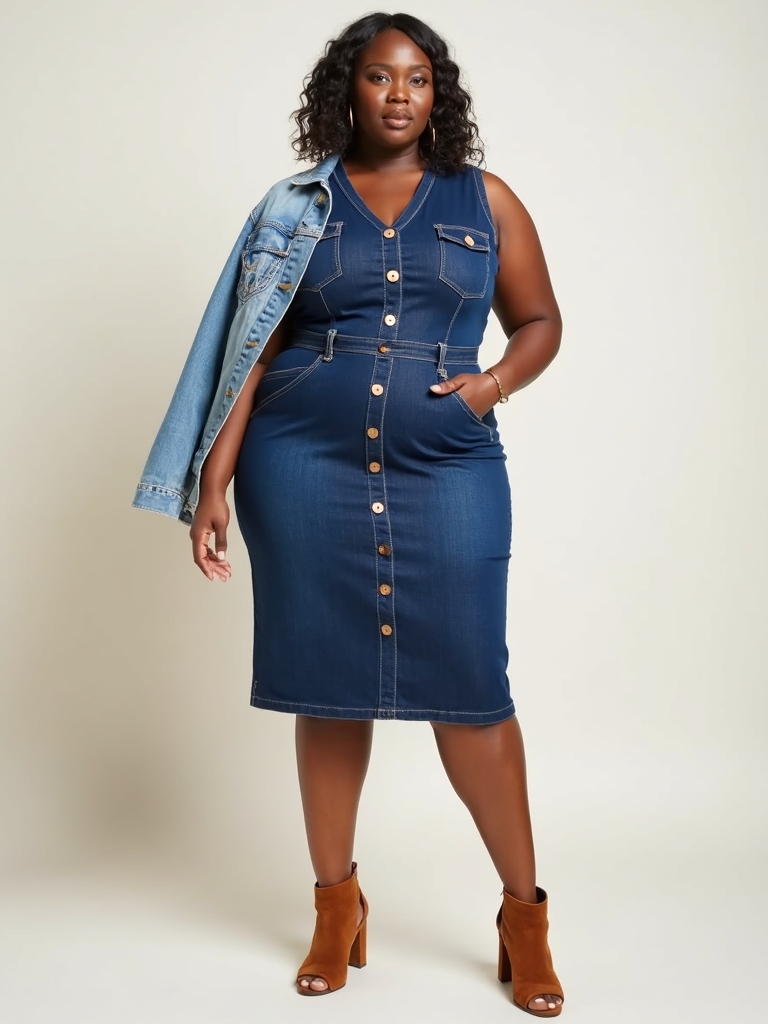 flattering denim dress styles
