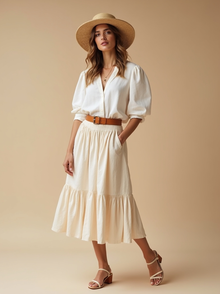 lightweight breathable a line skirts
