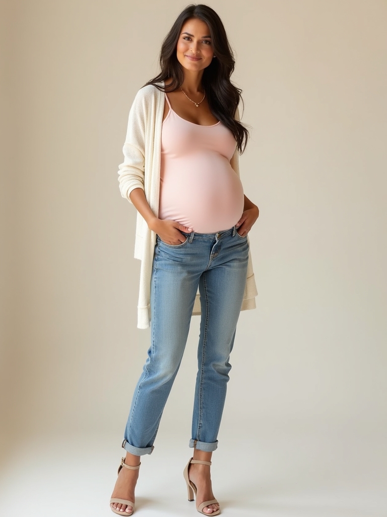 lightweight denim maternity outfits