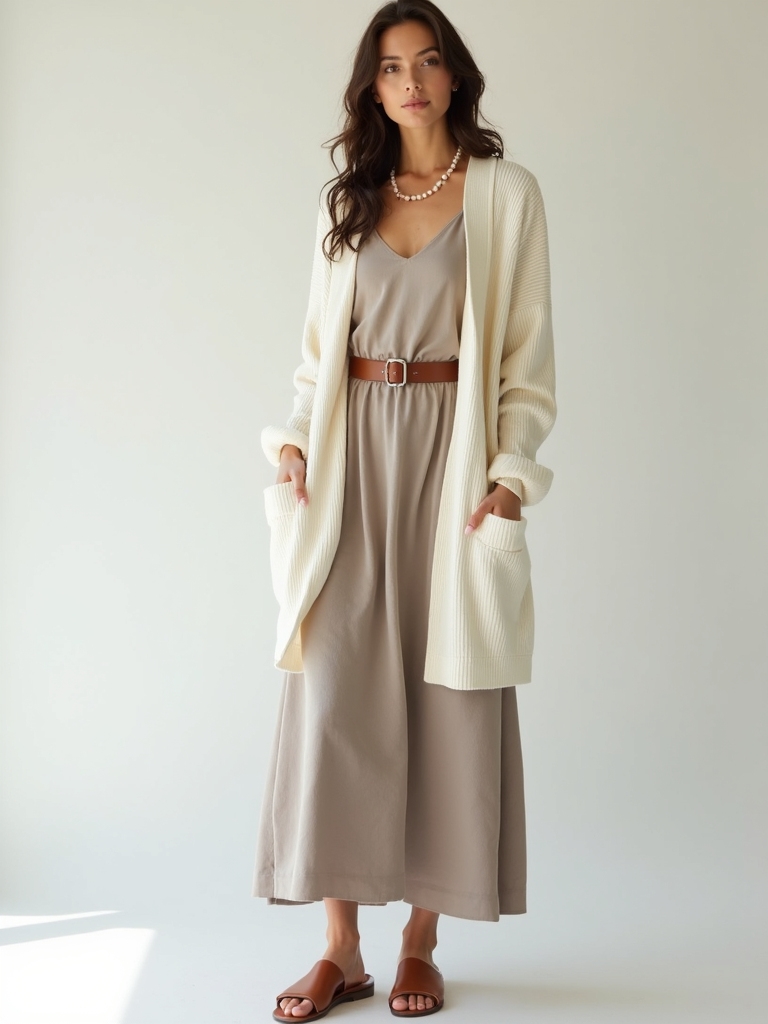 lightweight neutral layering cardigans