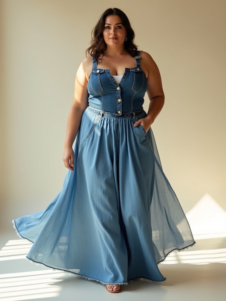 maxi dress denim duo