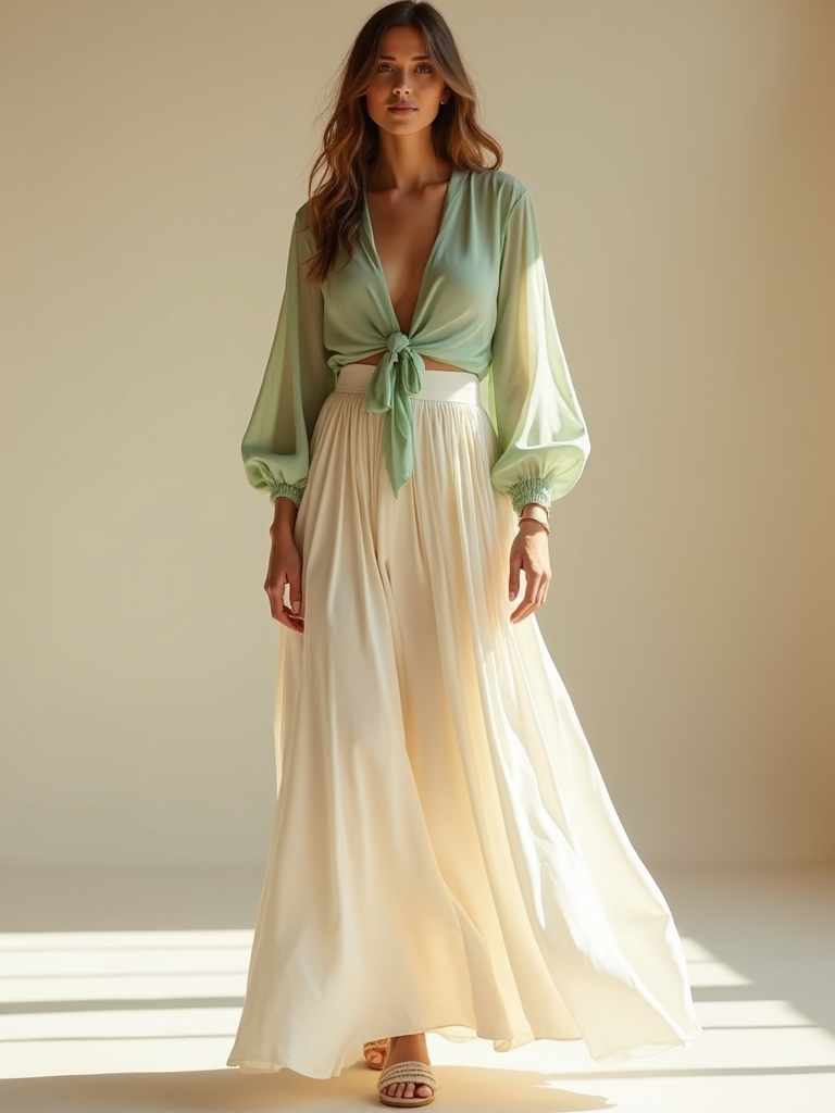 maxi skirts and breezy blouses