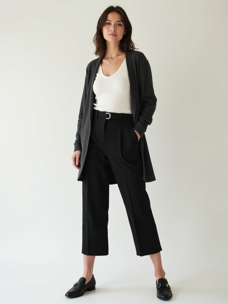 minimalist monochrome capri outfits
