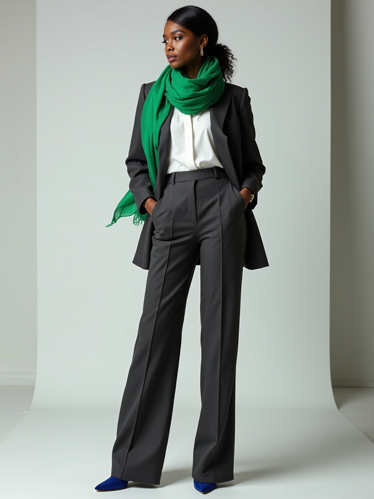 monochrome outfits with accents