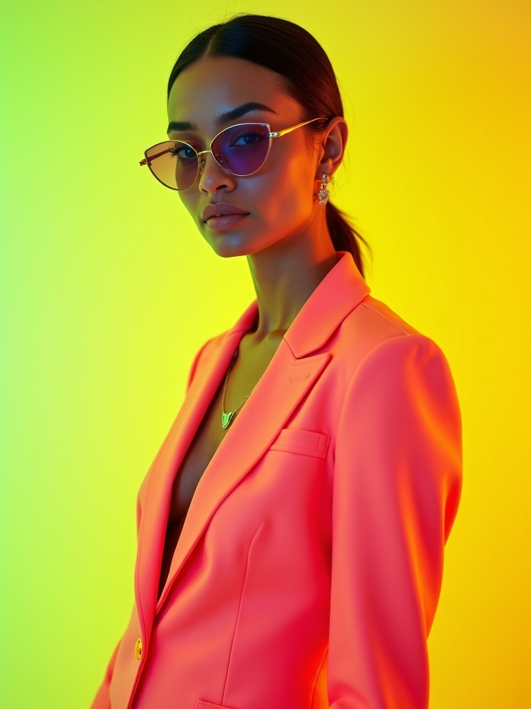 neon accents enhance minimalism