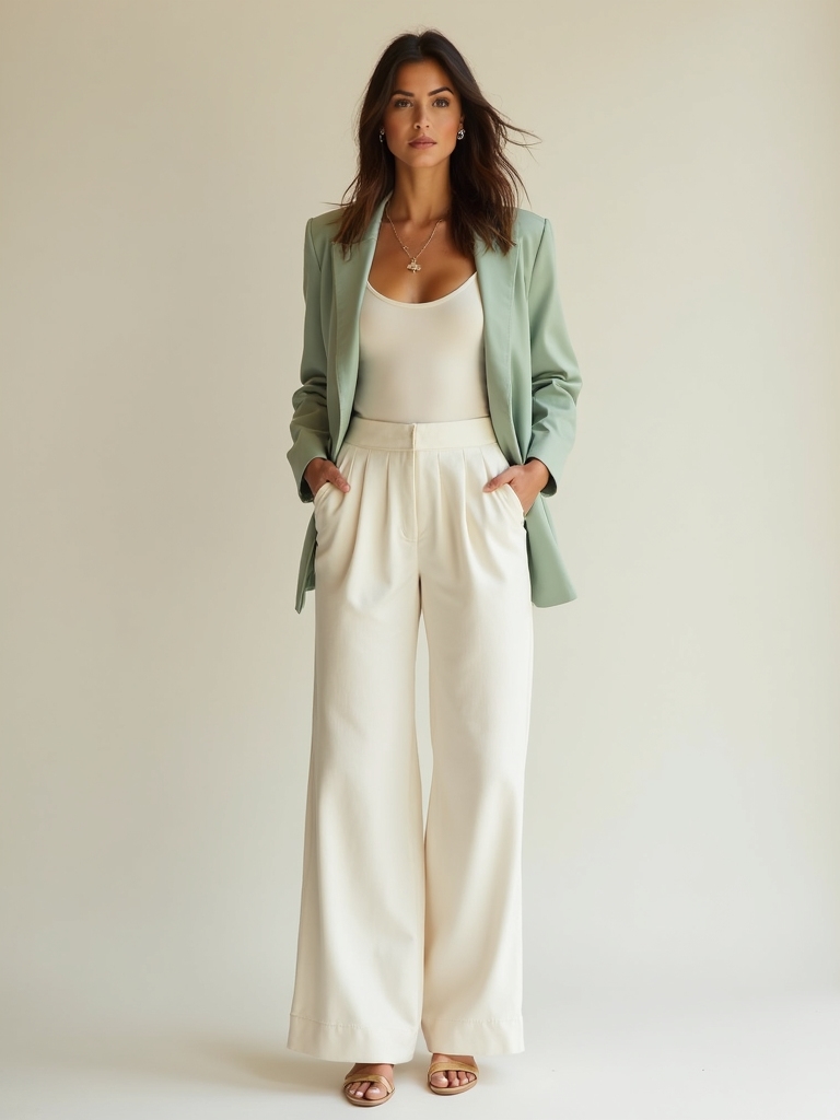 polished comfortable wide leg trousers