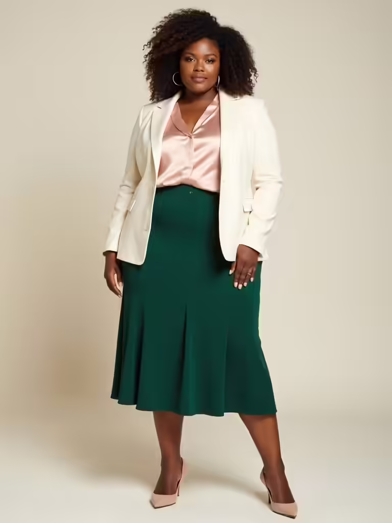 polished office midi skirts