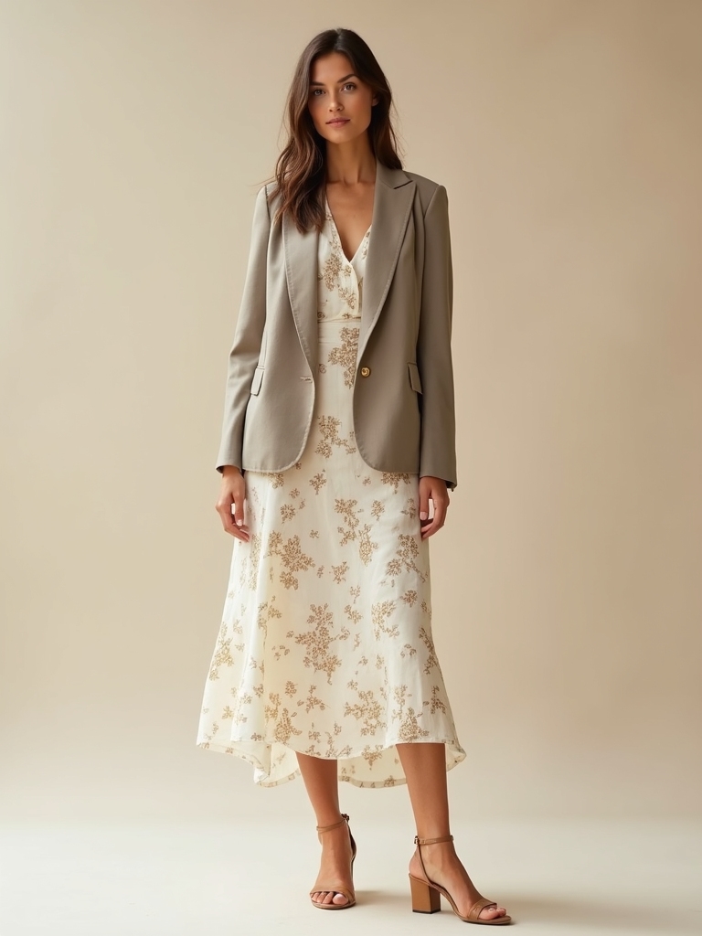 polished sundress blazer combo
