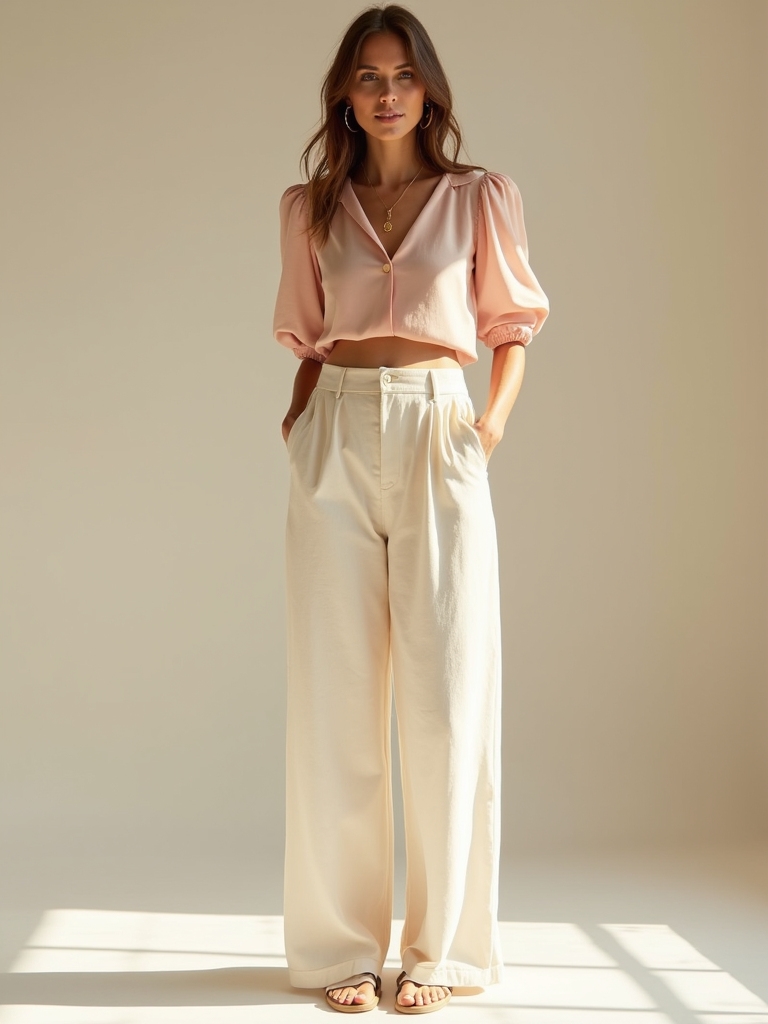 polished wide leg outfit combination