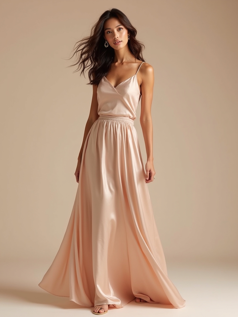 satin slip skirt elegance