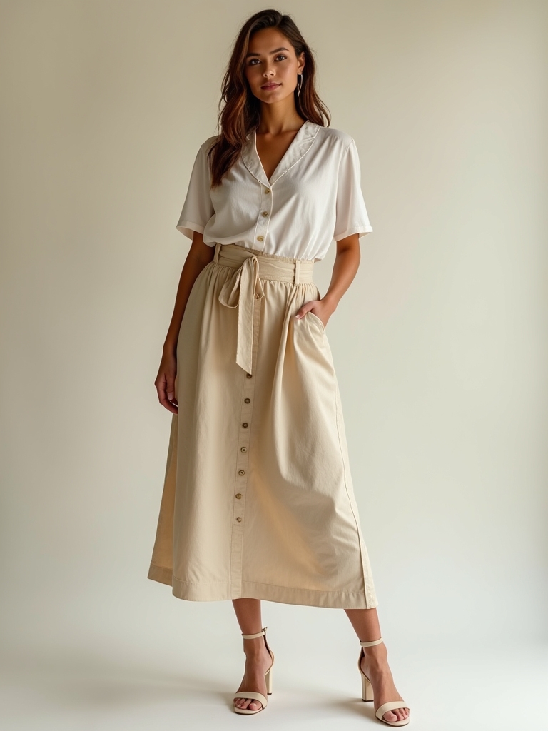 structured waist midi skirts