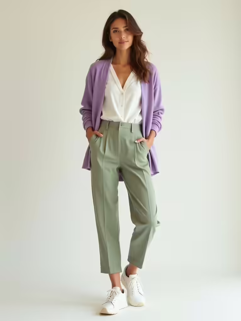 tailored separates with sneakers