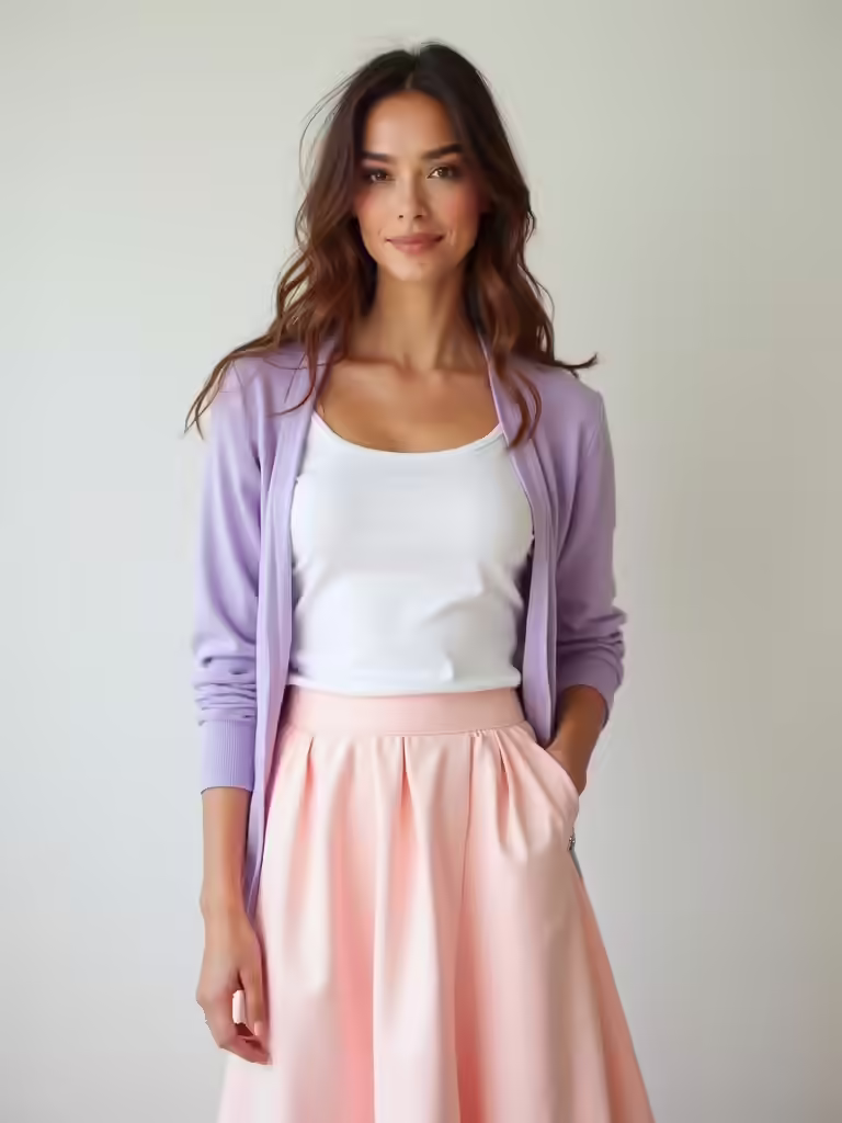 tucked tees with midi skirts