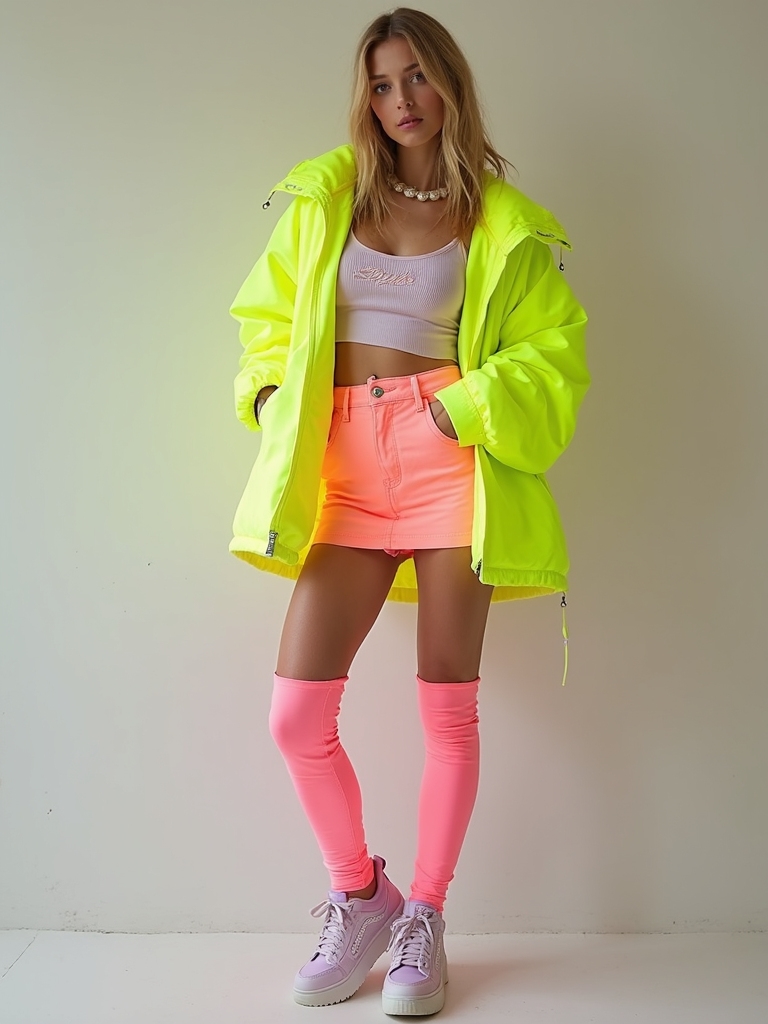 vintage neon street style