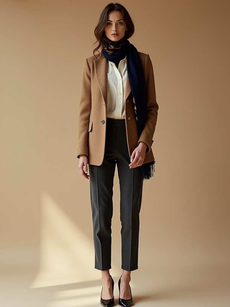 warm polished office outfit