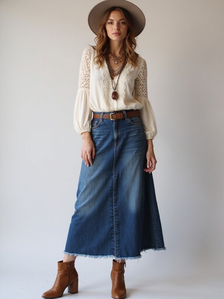 ankle boots with maxi skirts