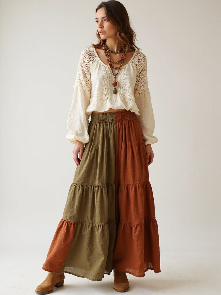 boho chic with long skirts