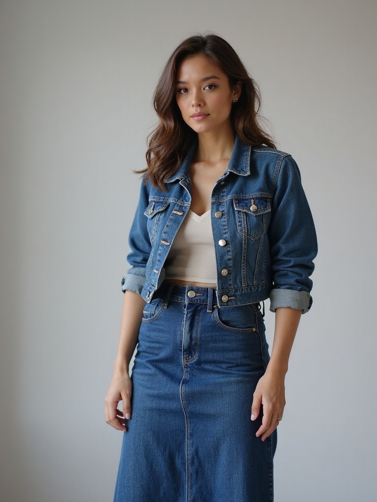 bold denim layering styles