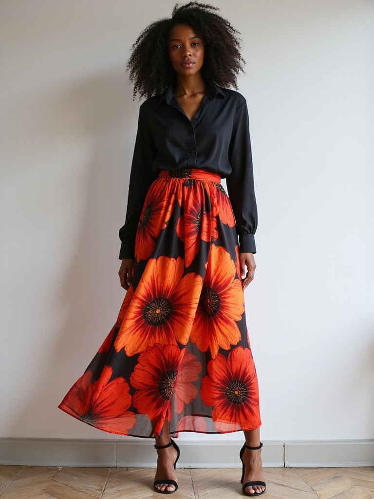 bold prints confident expression