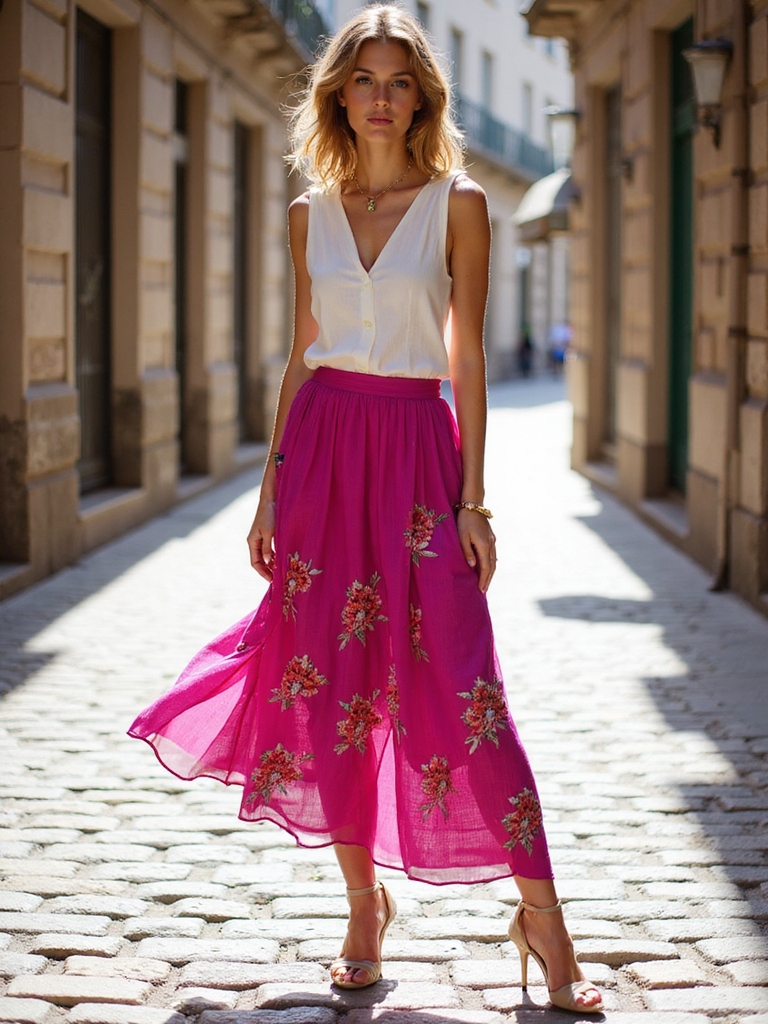 bold skirts brighten streets