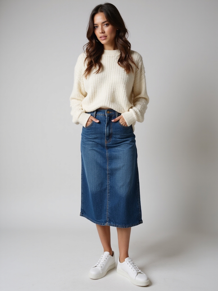 bold sneakers with denim